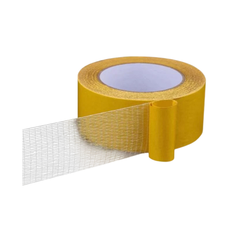 How does the addition of fiberglass mesh double-sided tape improve the mechanical properties and durability of double-sided tape?